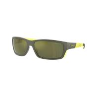 Arnette Hombre Sunglass AN4336 Frambuesa - Color del Marco: Verde militar/lima mate/brillante, Color de la Lente: Espejo verde oscuro y petróleo