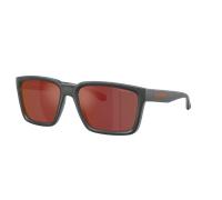 Arnette Hombre Sunglass AN4346 Plot Twist - Color del Marco: Gris medio superior mate/brillante, Color de la Lente: Espejo gris y naranja/amarillo