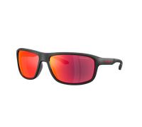 Arnette Hombre Sunglass AN4374 - Color del Marco: Negro reciclado mate, Color de la Lente: Rojo/amarillo espejado