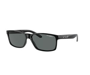Arnette Unisex Sunglass AN4185 Slickster - Color del Marco: Negro Brillante, Color de la Lente: Polarizadas gris oscuro