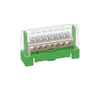 Arnocanali T167A - Regleta de tierra para conexiones equivalentes con tapa, con barra de latón de 7 orificios, multicolor