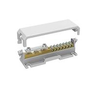 Arnocanali TP309 Bloque de terminales de tierra para conexiones Equipotenciales con tapa, con barra de latón de 9 agujeros, multicolor