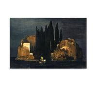 Arnold Bocklin La Isla de los Muertos - Póster artístico en lienzo y arte de pared, impresión moderna para decoración de dormitorio familiar, sin marco, 60 x 90 cm