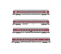 Arnold HN4360 DB AG, Pack de 4 vagones ''IC'', 1 x Apm, 2 x BM, 1 x Arm, librea roja/Blanca, época V Material rodante - Autocares