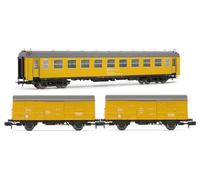 Arnold HN4456 RENFE, Set de 3 Unidades, ''Tren Taller Granada'', Tipo 5000 y 2 vagones x J2, decoración Amarilla, EP. V Material rodante - Autocares