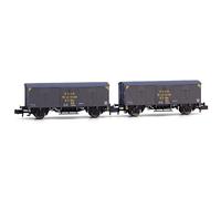 Arnold HN6660 RENFE Pack de 2 Unidades vagones Cubiertos de 2 Ejes Tipo J300 000 librea Gris Gran Velocidad EP III Material Móvil - Vagones