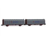 Arnold HN6711, RENFE, 2-unit set of 2-axle tarpaulin wagon, Transfesa 1:160