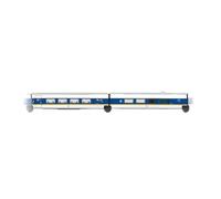 ARNOLD, RENFE, pack de 2 unidades del Talgo 200, 1a clase + vagón bar, librea en blanco y azul con franja amarilla, periodo V