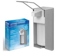 ARNOMED 1 dispensador jabon baño pared de aluminio para 500 ml, dispensador jabon pared de palanca larga, dispensador de jabon pared, desinfectante manos dispensador