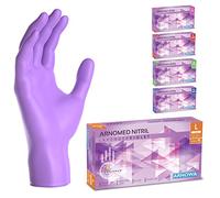 ARNOMED 100x Guantes nitrilo talla L Morado, Guantes desechables quirurgicos y laboratorio, Luvas nitrilo descartaveis sin polvo y látex, Manoplas nitrilo en XS, S, M, L, XL, XXL