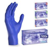 ARNOMED 100x Guantes nitrilo talla XL Azul Océano, Guantes desechables quirurgicos y laboratorio, Luvas nitrilo descartaveis sin polvo y látex, Manoplas nitrilo en XS, S, M, L, XL, XXL