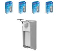 ARNOMED 4 dispensador jabon baño pared de aluminio para 500 ml, dispensador jabon pared de palanca corta, dispensador de jabon pared, desinfectante manos dispensador