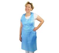 ARNOMED delantal de plastico PE 50 uds, delantal impermeable, delantal desechable plastico de 50µ de grosor, pack de delantales desechables de 80x125cm, azul, resistente al aceite