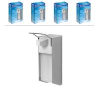 ARNOMED Dispensador de Jabón de Pared de Aluminio Con Palanca Corta - 1000 ml, Para Baño y Desinfectante de Manos