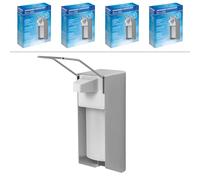 ARNOMED Dispensador de Jabón de Pared de Aluminio Con Palanca Larga para 500 ml - Desinfectante de Manos para Baño