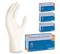 ARNOMED Guantes de nitrilo talla L blanco, 1000 unidades (5 cajas), guantes de nitrilo talla S, M, L, XL, guantes desechables, guante de nitrilo desechable sin polvo, guantes de goma sin látex