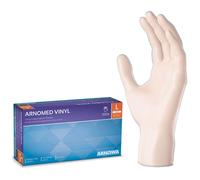 ARNOMED Guantes desechables de vinilo PF Blanco talla L