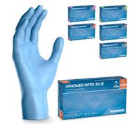 ARNOMED Guantes nitrilo talla L, guantes de nitrilo azules, caja guantes nitrilo 100 unidades, guantes nitrilo desechables para mecanico, guantes de nitrilo sin polvo en tallas XS, S, M, L, XL y XXL