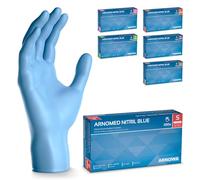 ARNOMED Guantes nitrilo talla S, guantes de nitrilo azules, caja guantes nitrilo 100 unidades, guantes nitrilo desechables para mecanico, guantes de nitrilo sin polvo en tallas XS, S, M, L, XL y XXL