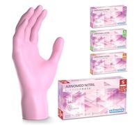 ARNOMED® Guantes nitrilo talla S Rosa [500 unidades] - Guantes desechables quirurgicos y laboratorio - Luvas nitrilo descartaveis sin polvo y látex - Manoplas nitrilo en XS, S, M, L, XL, XXL