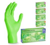ARNOMED® Guantes nitrilo talla XL Verde [100 unidades] - Guantes desechables quirurgicos y laboratorio - Luvas nitrilo descartaveis sin polvo y látex - Manoplas nitrilo en XS, S, M, L, XL, XXL