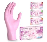 ARNOMED® Guantes nitrilo talla XS Rosa [100 unidades] - Guantes desechables quirurgicos y laboratorio - Luvas nitrilo descartaveis sin polvo y látex - Manoplas nitrilo en XS, S, M, L, XL, XXL