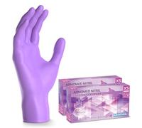 ARNOMED Guantes nitrilo talla XS, violeta, guantes de nitrilo, 200 unidades (2 cajas), guantes nitrilo desechables sin polvo, guantes de goma sin látex, guantes nitrilo en tallas XS, S, M, L y XL