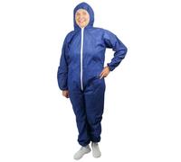 ARNOMED mono de trabajo desechable azul PP para hombre y mujer, 50x mono integral talla XXL (150x183 cm) con capucha, overol de pintor y mecánico sin látex