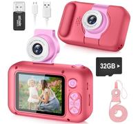 ARNSSIEN Camara Fotos Infantil con Gran Pantalla IPS 2,4" y Lente Giratoria 180°, Camara de Fotos para Niños de 3 a 12 Años, Tarjeta de 32 GB Incluida, Regalo Ideal para Cumpleaños y Fiestas, X101