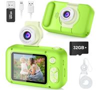 ARNSSIEN Camara Fotos Infantil con Gran Pantalla IPS 2,4" y Lente Giratoria 180°, Camara de Fotos para Niños de 3 a 12 Años, Tarjeta de 32 GB Incluida, Regalo Ideal para Cumpleaños y Fiestas, X101