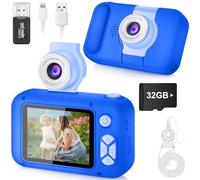 ARNSSIEN Camara Fotos Infantil con Gran Pantalla IPS 2,4" y Lente Giratoria 180°, Camara de Fotos para Niños de 3 a 12 Años, Tarjeta de 32 GB Incluida, Regalo Ideal para Cumpleaños y Fiestas, X101