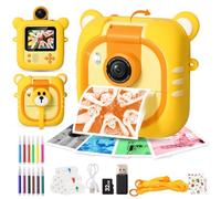 ARNSSIEN Camara Fotos Infantil Instantanea,7 Papeles (4C: Rojo/Naranja/Azul/Verde + 3 BN),2.4" Camara Fotos Infantil con 1080P & 180° Lente & 32GB, Regalo Navidad/Cumpleaños para Niños & Niñas, M2