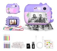 ARNSSIEN Camara Fotos Infantil Instantanea con 7 Rollos de Papel, Camara Fotos Infantil con Video HD de 3 a 12 Años, Tarjeta 32 GB, Regalo cumpleaños Navidad para niñas y niños, M3