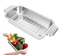 ARNTY Escurridor Fregadero, Colador Fregadero Retráctil De Acero Inoxidable, Colador de Cocina, Escurridor Verduras Ideal para Lavar Verduras Y Frutas, Escurrir Pasta Cocida - Medio
