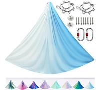 ARNTY Yoga Set para Adultos, Accesorios de Yoga, Carga de 500kg, Incluye Hardware de Instalación Completo (Mult-BlancoAzul)