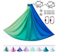 ARNTY Yoga Set para Adultos, Accesorios de Yoga, Carga de 500kg, Incluye Hardware de Instalación Completo (Mult-VerdeAzul)