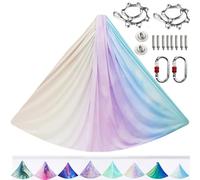 ARNTY Yoga Set para Adultos, Accesorios de Yoga, Carga de 500kg, Incluye Hardware de Instalación Completo (Mult-PúrpuraAzul)