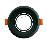 Aro basculante redondo IP20 GU10 negro, ideal para iluminación en interiores, permite dirección de luz y ajuste en diversas estancias.