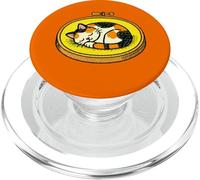 Aro Bordado de Gato calicó durmiendo Arte Popular PopSockets PopGrip para MagSafe