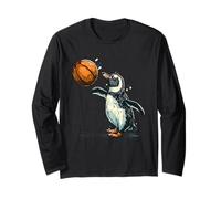 Aro de Baloncesto con diseño de pingüino y Acuarela Manga Larga