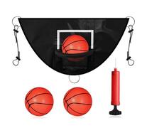 Aro De Baloncesto con Trampolín: Juego De Portería para Exteriores para Niños, Aro De Baloncesto De PVC Resistente Al Sol con Bomba Y 3 Bolas, Accesorio De Poste De Recinto Estable, Equipo De Juguete