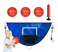 Aro De Baloncesto con Trampolín: Juego De Portería para Exteriores para Niños, Aro De Baloncesto De PVC Resistente Al Sol con Bomba Y 3 Bolas, Accesorio De Poste De Recinto Estable, Equipo De Juguete