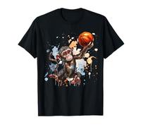 Aro de baloncesto de acuarela lindo mono de baloncesto Camiseta