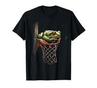 Aro de baloncesto de rana de baloncesto, ilustraciones, dibujo, jugador de bolas Camiseta