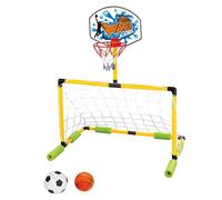 Aro de Baloncesto Flotante para Piscina, GOL de fútbol 2 en 1 & Pool Basketball Hoop, GOL Desmontable con 2 Pelotas para niños y Adultos