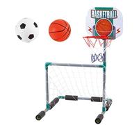 Aro de Baloncesto Flotante para Piscina, portería de fútbol Flotante 2 en 1 y aro de Baloncesto para Piscina con 2 Pelotas inflables, portería de de plástico para para niños.