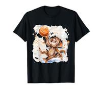 Aro de baloncesto lindo mono acuarela dibujo baloncesto aro Camiseta