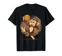 Aro de baloncesto lindo mono de baloncesto dibujo de ilustraciones Camiseta