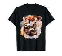 Aro de baloncesto lindo perezoso acuarela aro de baloncesto Camiseta