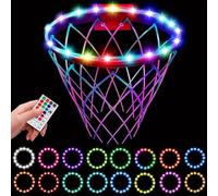 Aro De Baloncesto Luminoso, Luz LED Para Aro De Baloncesto | Control Remoto, Resistente Al Agua, Cambio De 16 Colores, 4 Modos De Parpadeo, Configuración Del Temporizador Para Juegos Nocturnos De Balo